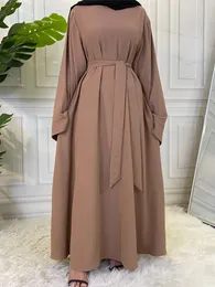 Ethnische Kleidung muslimische Mode Dubai Abaya Lange Hijab -Kleider mit Gürtel Islam Kleidung Abayas afrikanische Kleider für Frauen Kaftan Robe Musulmane 230314