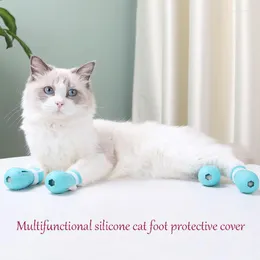 Cat Costumes 4st/Set Foot Cover Pet Anti-Scratch och Silicone Shoes levererar Claw Protector