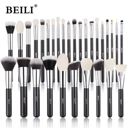 Strumenti per il trucco BEILI Set di pennelli neri Professionale in pelo di capra naturale Fondotinta in polvere Contorno Ombretto make up 230314