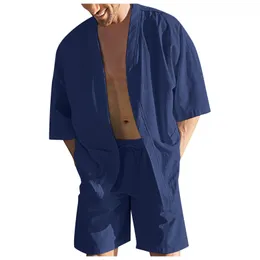 Мужские спортивные костюмы Мужские весенние и летний пляжный праздник сплошной шорты с короткими рукавами.