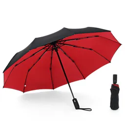 Guarda -chuvas automáticas dupla camada dobrável guarda -chuva de chuva à prova de vento Trip Sun Ten Bone Umbellas Large Rain Business Parasol 230314
