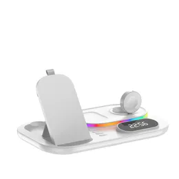 RGB 3 in 1 Qi 15W Wireless Charger for Samsung S22 S21 Galaxy Watch5 Active Buds Fast Station Stand Folding Accessories Holder