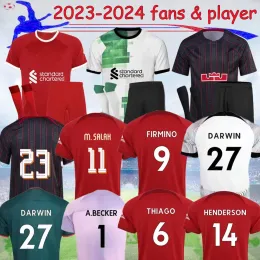 22 23 24 Salah Firmino Liverp00l Soccer Jerseys Thiago Luis Diaz LVP Footbale Shirt 2023 Virgil Diogo Jota Darwin Shorts Thail