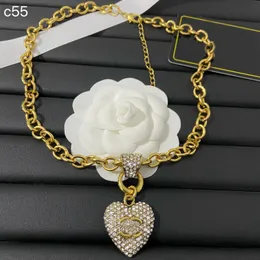 Luxury Designer Pendants Necklaces 18K Gold Plated Stainless Steel Double Letter Choker Pendant Necklace Beads Chain Jewelry Accessories wedding Gifts 2023