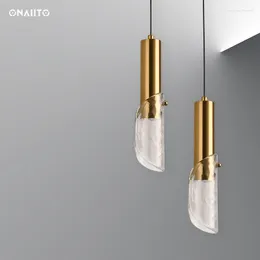 Lampy wiszące metalowy sufit żyrandol szklany szklany lustrzana lampa Lampa LED stół jadalny jasnobrązowy oświetlenie kuchenne dla