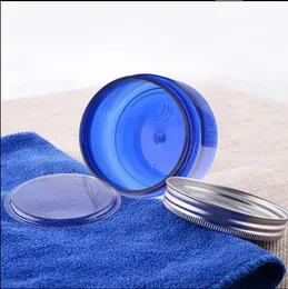 Парфюм бутылка 100 г/мл синяя прозрачная лючность Пластиковая B0ttle Алюминиевая крышка кремовые контейнеры