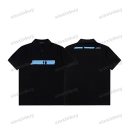 Xinxinbuy Men Designer Tee T Shirt 23SS 2054 Letter Print Polo Bawełni