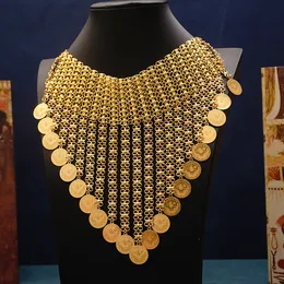 Pendanthalsband Tassels Gold Plated Coin Halsband för kvinnor Turkiska brudkedjor Ethinc Wedding Jewelry Bride Gifts 230313