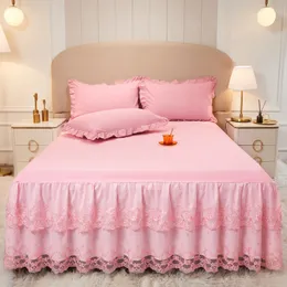 Saia de cama bordado renda de renda de princesa saia