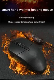 Smart Heated Hand Warm Mouse Wired USB Cold Winter Warmer Gamer Heating Mouse 1600DPI Optical Ergonomic Mice for Pc Computer