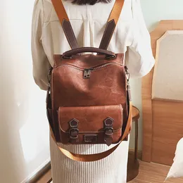 Schultaschen Retro-Rucksack Damen vielseitige Mode große Kapazität Reise Studententasche 230314