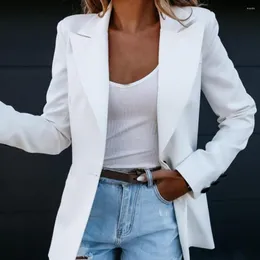 Kvinnors kostymer elegant smal långärmad affärsmode 2023 Blazer Woman Jacket Autumn Winter Single Button Lapel Suit Ytterkläder