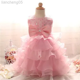 Girl's Dresses Baby Girls Lace Tutu Flower Princess Dress Kids 1 2 Years Old Birthday Party Ball Gown Children Christmas Come Clothing W0314