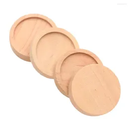 ペンダントネックレス50pcs丸い木製ベゼルトレイは、樹脂のクラフトを作成するために未完成です。