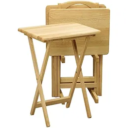 Winsome Wood Alex Snack Table Natural Set 5 Pc fold out chair