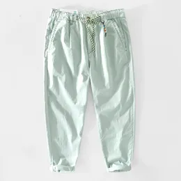 Herrbyxor vår sommar avslappnad män bomull lös chinos mode vintage lastbyxor manliga märke kläder plus size pantmen's