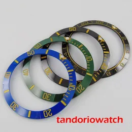 Kit di riparazione per orologi Strumenti 38mm Anello per inserto lunetta di alta qualità adatto per orologio da polso da 40 mm Segni dorati Parti di ricambio Colore blu / verde / nero