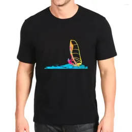 Herren T -Shirts Mode gedruckte T -Shirt Windsurfing Windsurfer Geschenkidee Surfboard Lose Anpassungen T -Shirts Top Mens