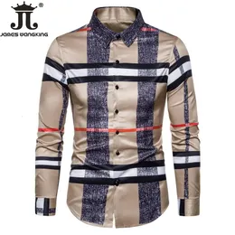 Camisas casuais masculinas 6xl Business Casual Plaid camisa