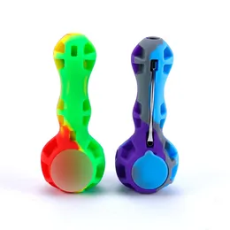 Random Color Silicone Bee Tubos de fumantes de tabaco Acessórios para fumantes de borracha Tubo de tubo de desenho animado portátil com tampa com tampa