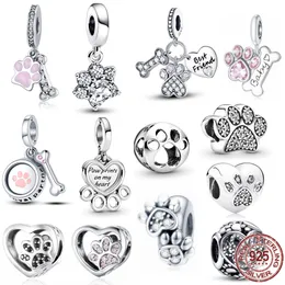 Fit pandora pärlor 925 silver charm kvinnor smycken ben dingle charm autentisk