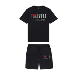 Men's T-Shirts Summer TRAPSTAR Printed Cotton T-Shirt Men Beach Shorts Sets Streetwear Tracksuit Men's Sportswear 230313