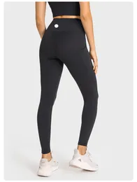 LL Kadın Yoga Taytlar İtme Fitness Tam Uzunluk Yumuşak Bel Yan Cep Kalça Kaldırma Elastik Gasp Pantolon 7 Renk LL651
