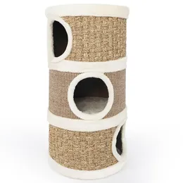 Toys de gato Multifuncional Sisal Bucket Climbing Frame Tree Villa Toy Toy Home Supplies Pet