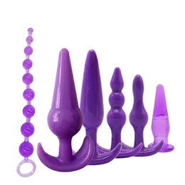 NXY Anal Toys Plug Plux Beads Set Butt Set Tail Anus Estimulador Prazer em brinquedos sexuais para homens homens Produtos gays 1125