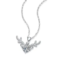 Correntes 925 Colar de prata esterlina Passado Teste de diamante Perfeito Moissanite 1ct Angel Pingente Jóias de moda