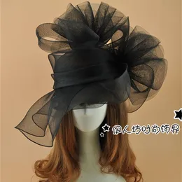Geizige Krempe Hüte Super Net Blume Fascinator Haarnadel Mode Frauen Fancy Show Cocktail Party Mesh Haar Zubehör Hochzeit 230313