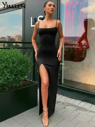 Sukienki swobodne Yialllen Czerwony czarny rok świąteczny impreza długa sukienki Kobiety wiosna bodycon koronka w górę rozciągnięcie szczupła miękka sukienka midi femme 230313