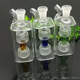 Pipes à fumer Mini bouteille d'eau en verre carrée Bangs en verre Brûleur à mazout Pipe à eau en verre Rigs à l'huile Fumer