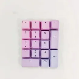 لوحة المفاتيح الميكانيكية لوحة المفاتيح لوحة المفاتيح PBT 17 مفاتيح Keycap Top Side Print Barning Sunset Comreical Keypad MX Switch Mini Numpad Keycap