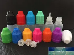 Yüksek uçlu eliquid damlalık şişeleri 3ml 5ml 10ml 15ml 20ml 30ml 50ml 60ml 100ml 120ml çocuk geçirmez kapslı plastik şişeler E CIGS meyve suyu şişesi