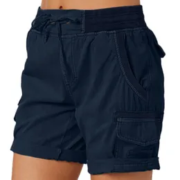 Kvinnors shorts för kvinnor plus storlek last sommar lös vandring Bermuda med fickor flickor 230314