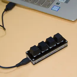 Dual Ports Type C och Micro USB Mini Keyboard Gaming Programmerbar DIY Mekaniskt tangentbord Makro Knappsats Anpassad genvägsnyckel