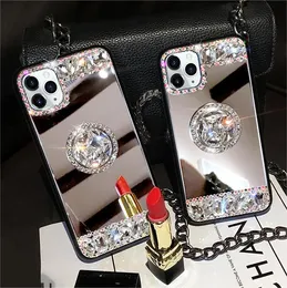 Make up Mirror Beauty Diamond Cases for IPhone14promax 14pro 14plus 14 13promax 13pro 13 12 11 Pro Max Xs Max XR 8/7Plus case iphone12promax cases Rhinestone Cover