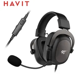 Headset Havit H2002D Wired Gaming -hörlurar 3,5 mm Surround Sound Overear Headset med pluggbar mikrofon PC Laptop PS5 Switch Gamer 230314