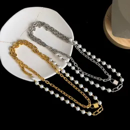 Women U-Chain Lock Lock Designer Jewelry Gold/Silver/Rose Hip Hop Street Necklace مجموعة كاملة من العلامة التجارية كهدية عيد الميلاد