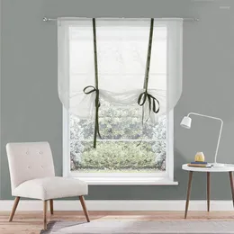 Curtain Flying Window Tulle Kitchen Balcony Curtains Green White Perspective Yarn Rope For Living Room Drapes Home Decorations