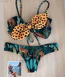 Kadın Mayo Seksi Baskı Brezilyalı Bikini Strappy İki Adet Bikini Set Kadın Mayo Düşük Wiast Noktalar Mayo Bikini 2021 conjunto femenino