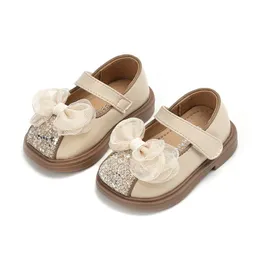 Erste Wanderer Dimi Frühling/Herbst Baby Girls Schuhe Mikrofaser Leder -Prinzessin Schuhe Mode Sweet Bow Shiny Flat Säuglingsschuhe T2309 230314