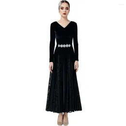 مرحلة ارتداء تجريب الدانتيل الفالس Swing Skirt الوطني القياسي للرقص فستان أداء المرأة المنافسة الملابس الاجتماعية