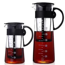 Tragbare kalte Brauen Dual-Use-Filter CoffeeTea Pot Espresso Eis Drip Maker Glas Perkolatoren Küche Zubehör Barista Tool235c
