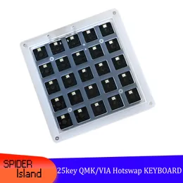 QMK via tangentbord 25 Key Mechanical Programmerbar programmering Makro Knappsats 5x5 Shortcut RGB Light Custom Tangentboard PS Office