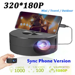 Mini Projector -skärm 180p 4K Wire Projector Telefon 360 Hemmabiobiovideo USB C Smart TV Box Movie Portable för Xiaomi