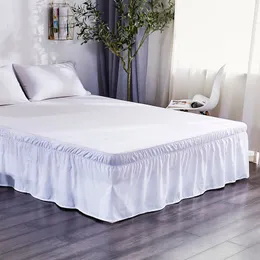 Sängkjol Ruffles Elastic Home Wrap Around Bed Kjol Washable El Bedroom Dekorativa sängkjolar Passar Easy Fade Resistant Bed Decor kjol 230314