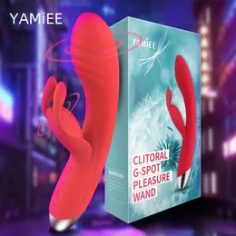 Vibrators YAMiEE Rabbit Vibrators Heating Function Vagina G Spot Clitoris Nipple Dual Stimulator Massager Dildo Sex Toys Shop 230314