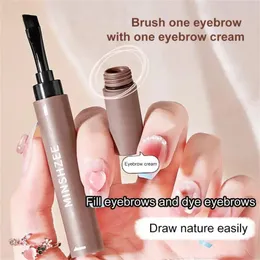 2 I 1 Eyebrow Pencil Eyebrow Cream Multifunktionell vattentät svettsäker sminkavlägsnande ögonbrynsförbättrare